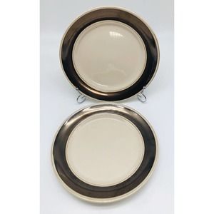 Pier 1 Imports Rion Dinner Plates 11” ~Set of 2~ Serving Platter Brown Bronze A5
